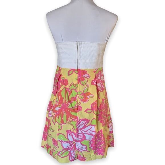 Lilly Pulitzer basketweave bodice with floral dress sz 8 - Picture 4 of 8